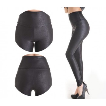 2018 New Sale Fashion Serpentine Sexy Leggings Womens Leggins Stretch High Waist quality Faux Leather Pants Plus Size YAK0010
